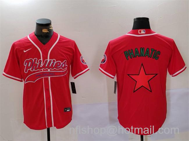 Men's Philadelphia Phillies Phanatic Red Cool Base Stitched Baseball Jersey