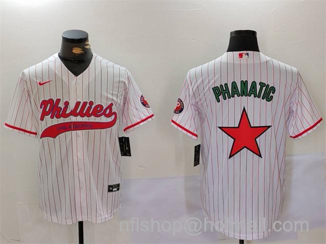 Men's Philadelphia Phillies Phanatic White Red Cool Base Stitched Baseball Jersey