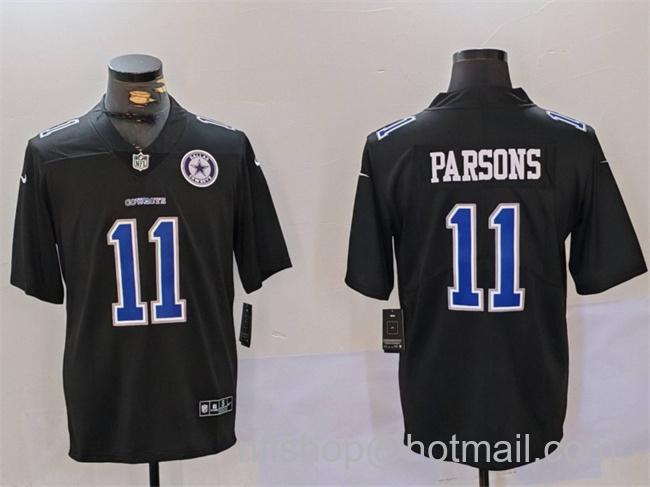 Men's Dallas Cowboys #11 Micah Parsons Black Throwback With Patch Vapor Untouchable Limited Stitched Football Jersey