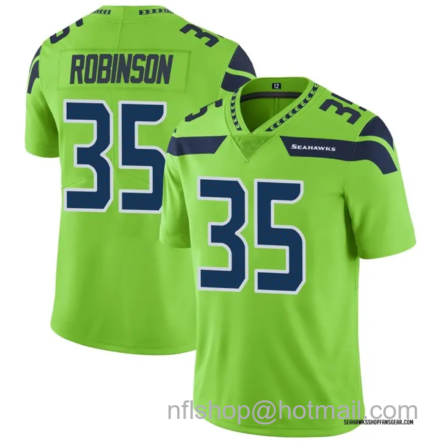 Men's Seattle Seahawks #35 Kairee Robinson Green Vapor Untouchable Limited Stitched Jersey