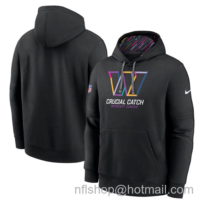 Men's Washington Commanders Black 2024 Crucial Catch Club Pullover Hoodie