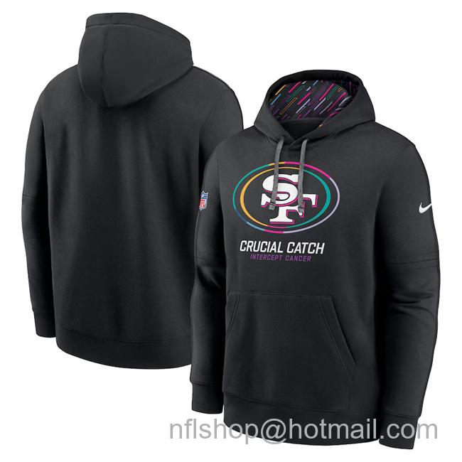 Men's San Francisco 49ers Black 2024 Crucial Catch Club Pullover Hoodie