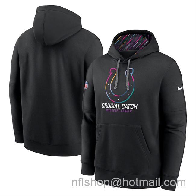 Men's Indianapolis Colts Black 2024 Crucial Catch Club Pullover Hoodie