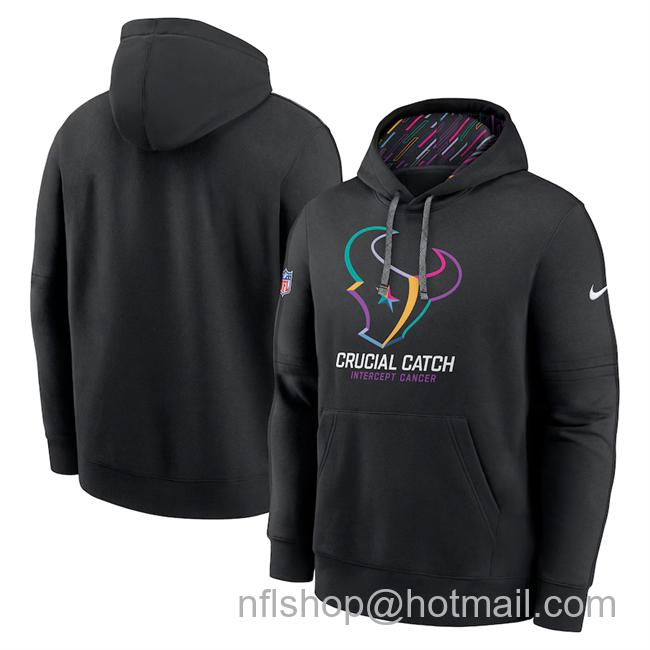 Men's Houston Texans Black 2024 Crucial Catch Club Pullover Hoodie