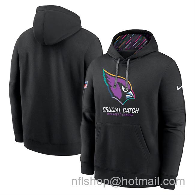 Men's Arizona Cardinals Black 2024 Crucial Catch Club Pullover Hoodie