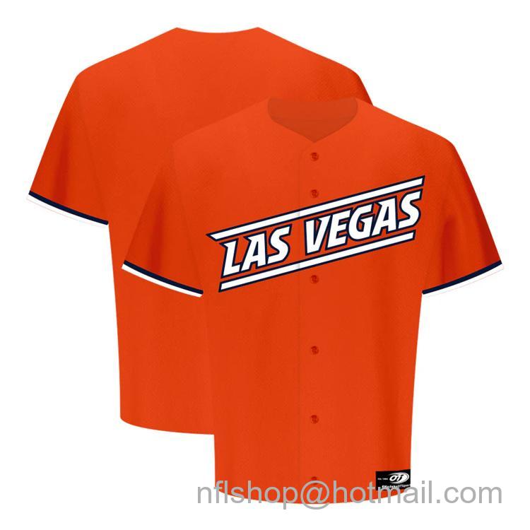 Kids' Las Vegas Aviators Blank 2024 Road Las Vegas Orange Replica Stitched Baseball Milb Jersey