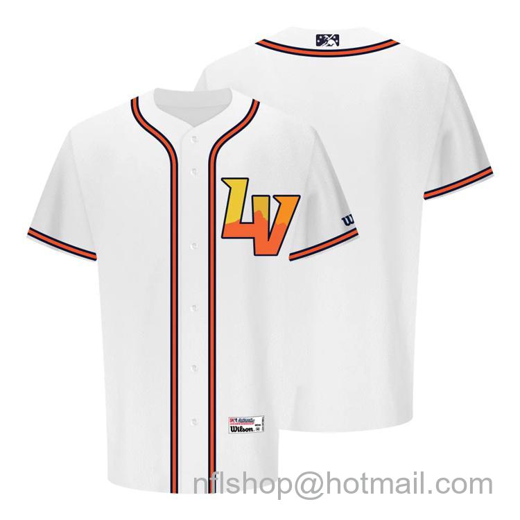 Men's Las Vegas Aviators Blank 2023 Home LV White Stitched Baseball Milb Jersey