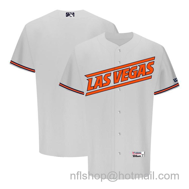 Men's Las Vegas Aviators Blank 2023 Road Las Vegas Gray Stitched Baseball Milb Jersey