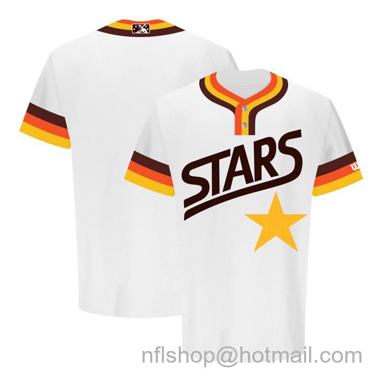 Men's Las Vegas Stars Blank 1983 40th Anniversary 2023 Home White 2-Button Stitched Baseball Milb Jersey