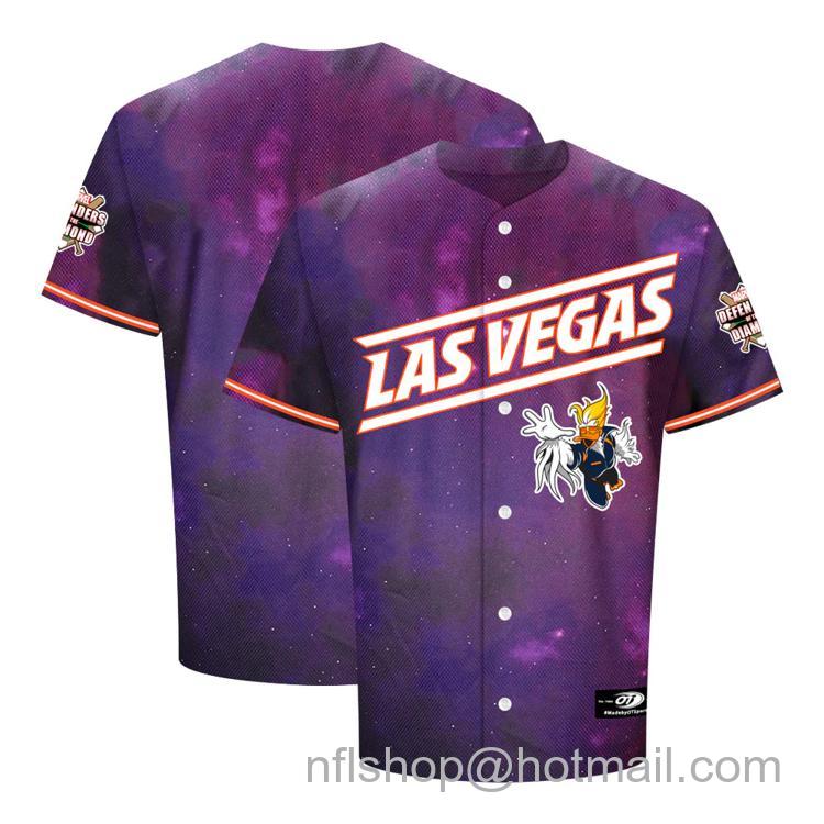 Men's Las Vegas Aviators Blank Marvel's Defenders of the Diamond Super Spruce Galaxy Stitched Jersey