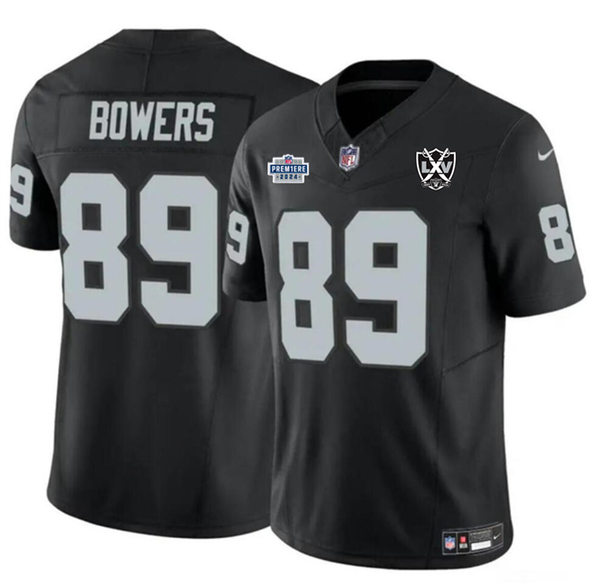 Men's Las Vegas Raiders #89 Brock Bowers Black 2024 F.U.S.E 65th Anniversary Patch Vapor Stitched Football Jersey