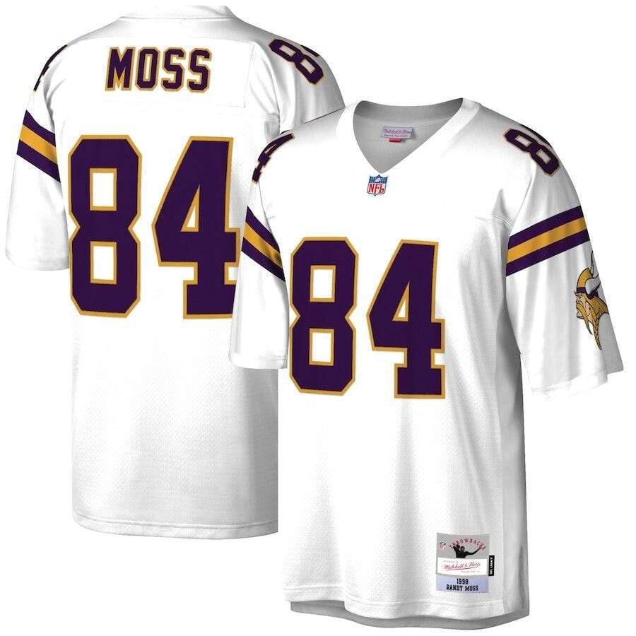 Men's Minnesota Vikings #84 Randy Moss 1998 White Mitchell & Ness Stitched NFL Jersey