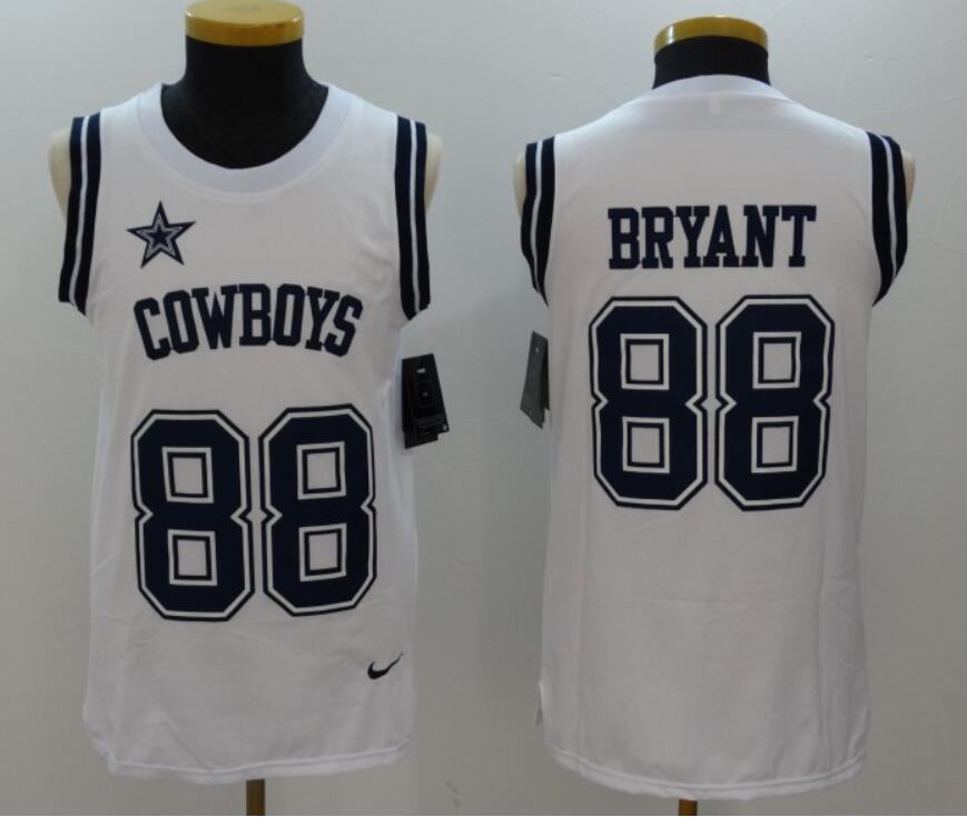 Men's Dallas Cowboys Customized White Stitched NFL Limited Rush Tank Top Jersey