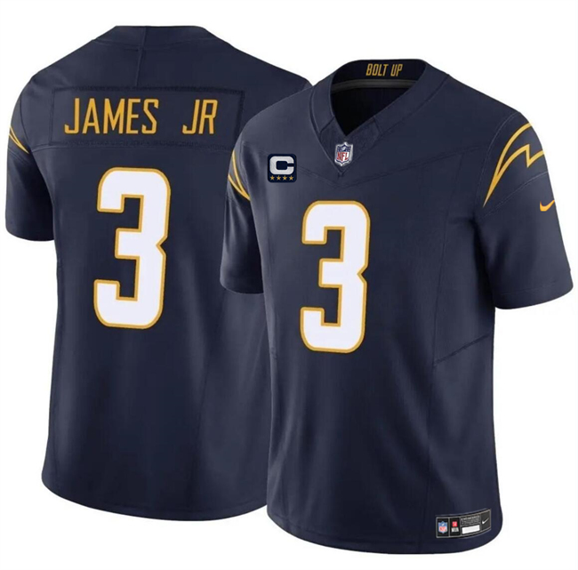 Men's Los Angeles Chargers #3 Derwin James Jr. Navy 2024 F.U.S.E. With 4-Star C Patch Vapor Untouchable Limited Stitched Jersey