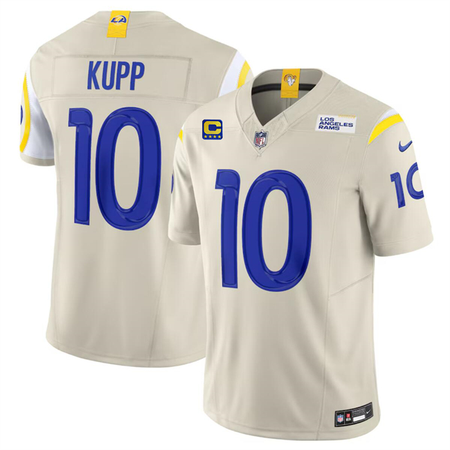 Men's Los Angeles Rams #10 Cooper Kupp Bone 2024 F.U.S.E With 4-Star C Patch Vapor Limited Stitched Jersey