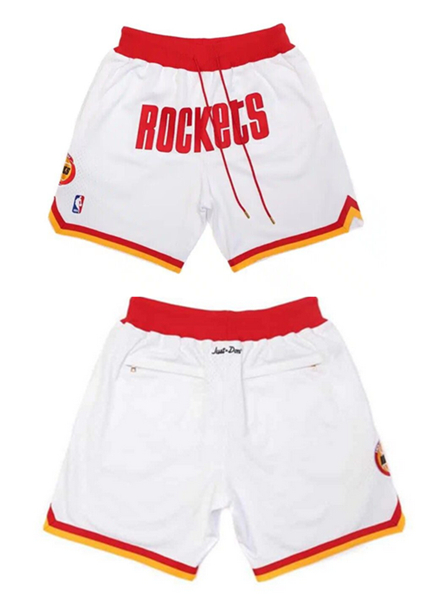 Men's Houston Rockets Team White Shorts (Run Small)