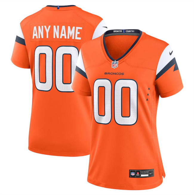 Women's Denver Broncos Custom Orange 2024 Stitched Jersey(Run Small)