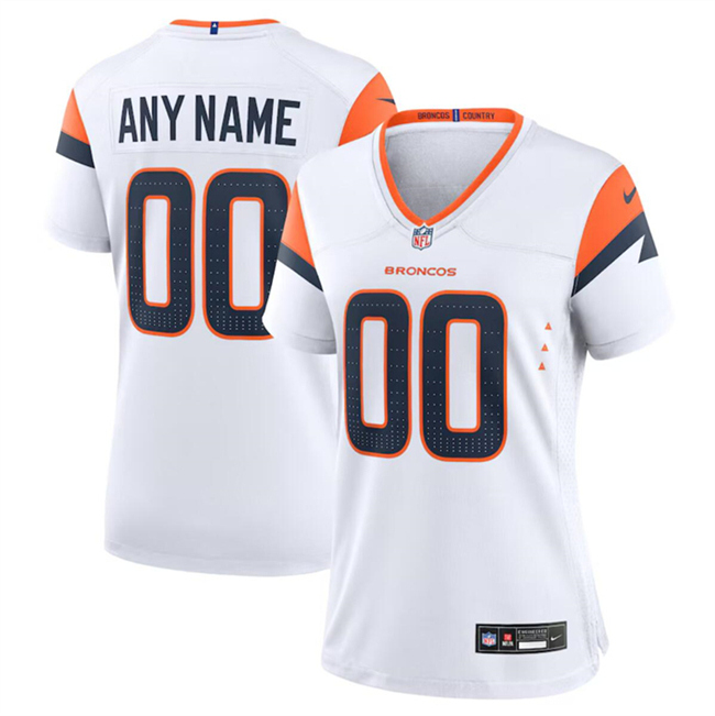 Women's Denver Broncos Custom White 2024 Stitched Jersey(Run Small)