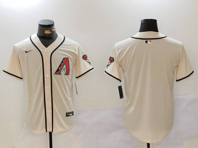 Men's Arizona Diamondbacks Blank Cream Cool Base Limited Stitched Jersey