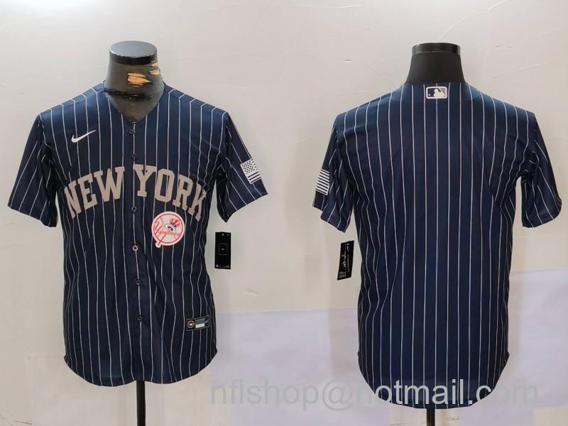 Men's New York Yankees Blank Navy Cool Base Stitched Baseball Jerseys