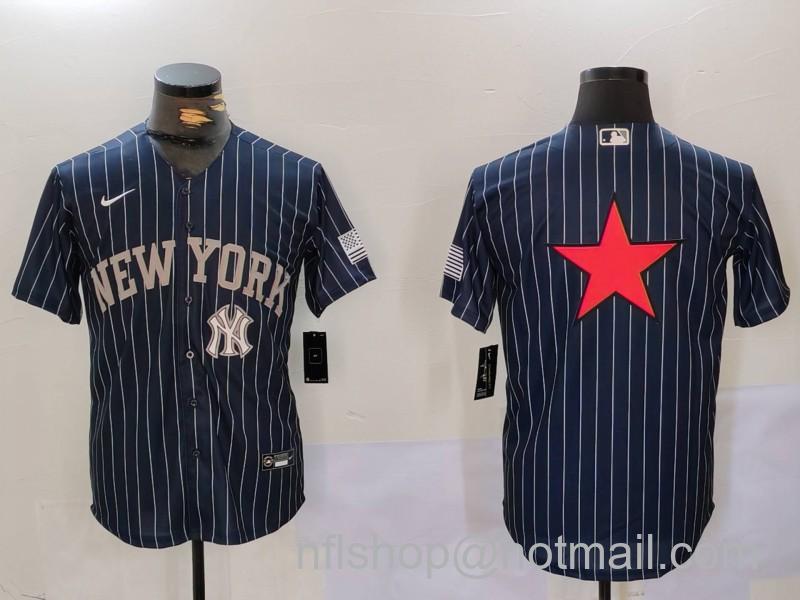 Men's New York Yankees Navy Team Big Logo Cool Base Stitched Baseball MLB Jersey s