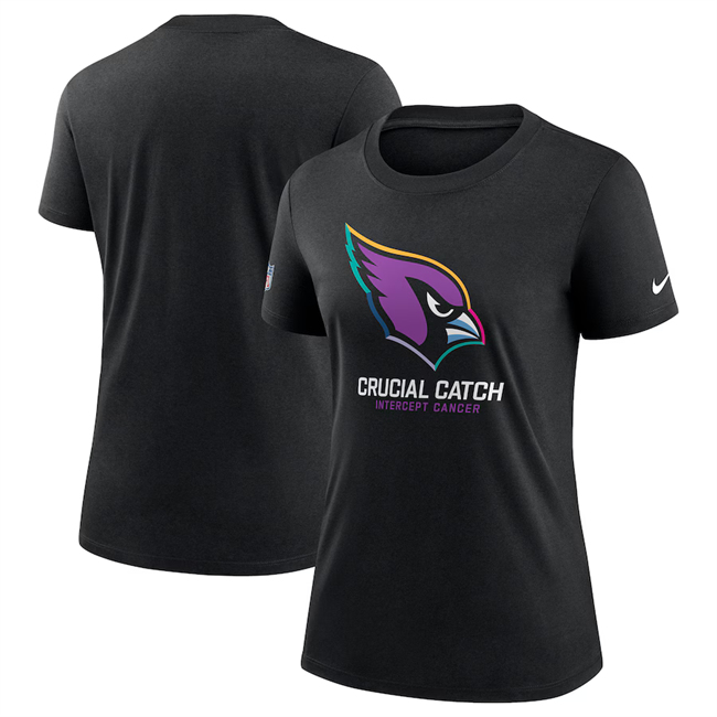 Women's Arizona Cardinals Black 2024 Crucial Catch T-Shirt(Run Small)