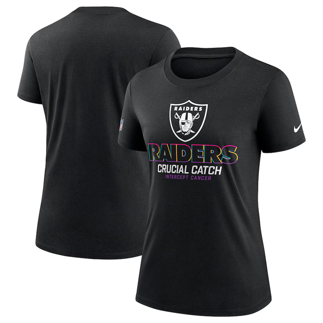 Women's Las Vegas Raiders Black 2024 Crucial Catch T-Shirt(Run Small)