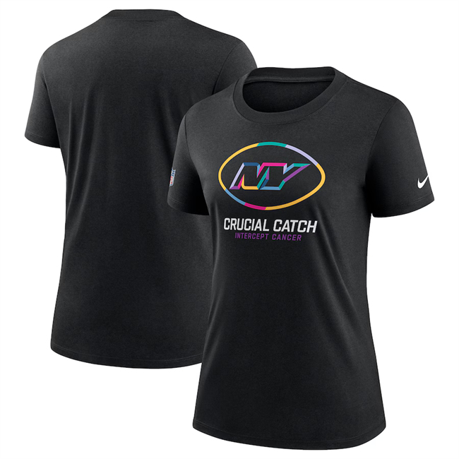 Women's New York Jets Black 2024 Crucial Catch T-Shirt(Run Small)