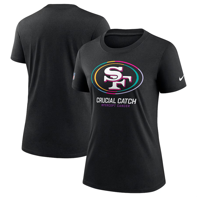 Women's San Francisco 49ers Black 2024 Crucial Catch T-Shirt(Run Small)