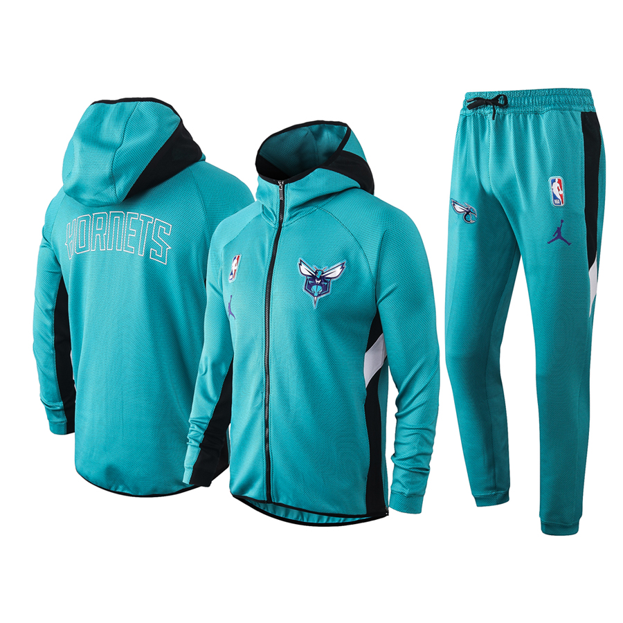 Men's Charlotte Hornets Teal Warmup Hoodiesuit