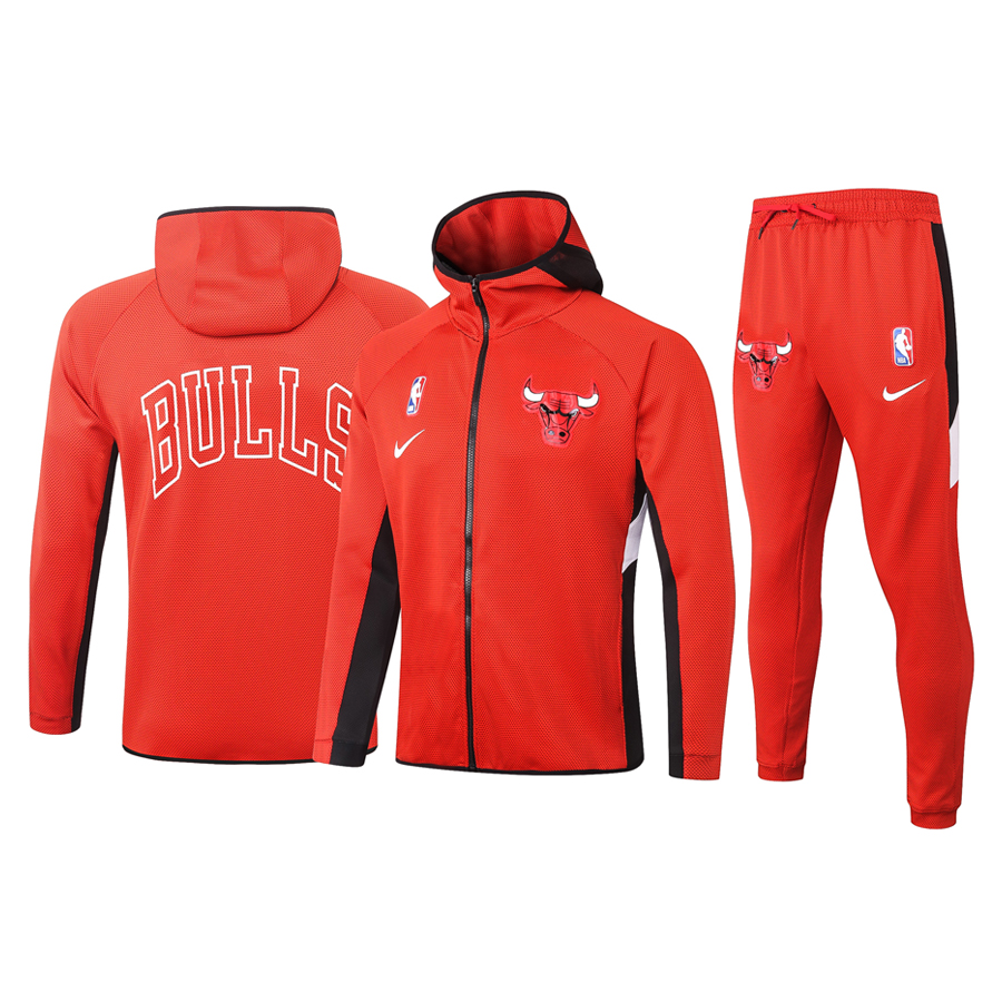 Men's Chicago Bulls Warmup Red Hoodiesuit