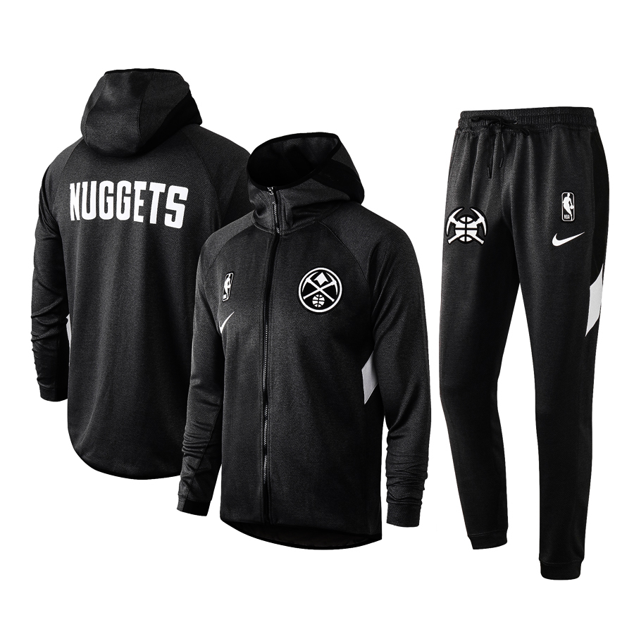 Men's Denver Nuggets Warmup Black Hoodiesuit