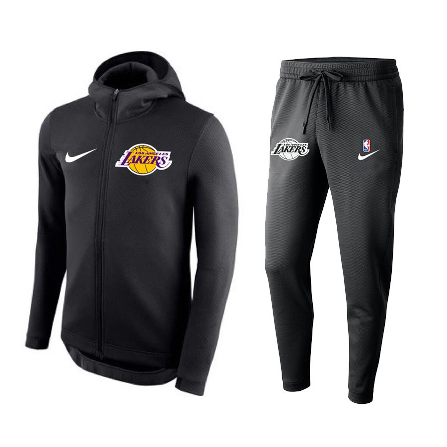 Men's Los Angeles Lakers Warmup Black Hoodiesuit