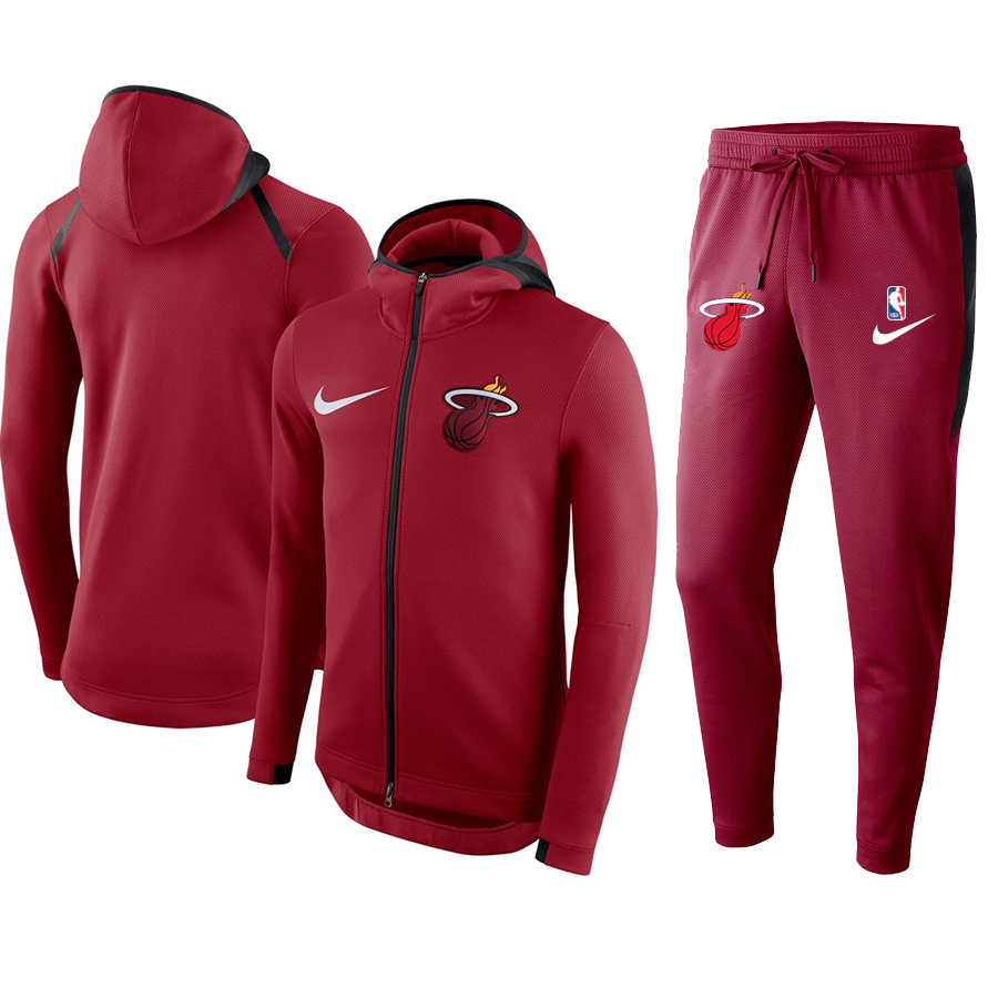 Men's Miami Heat Warmup Red Hoodiesuit