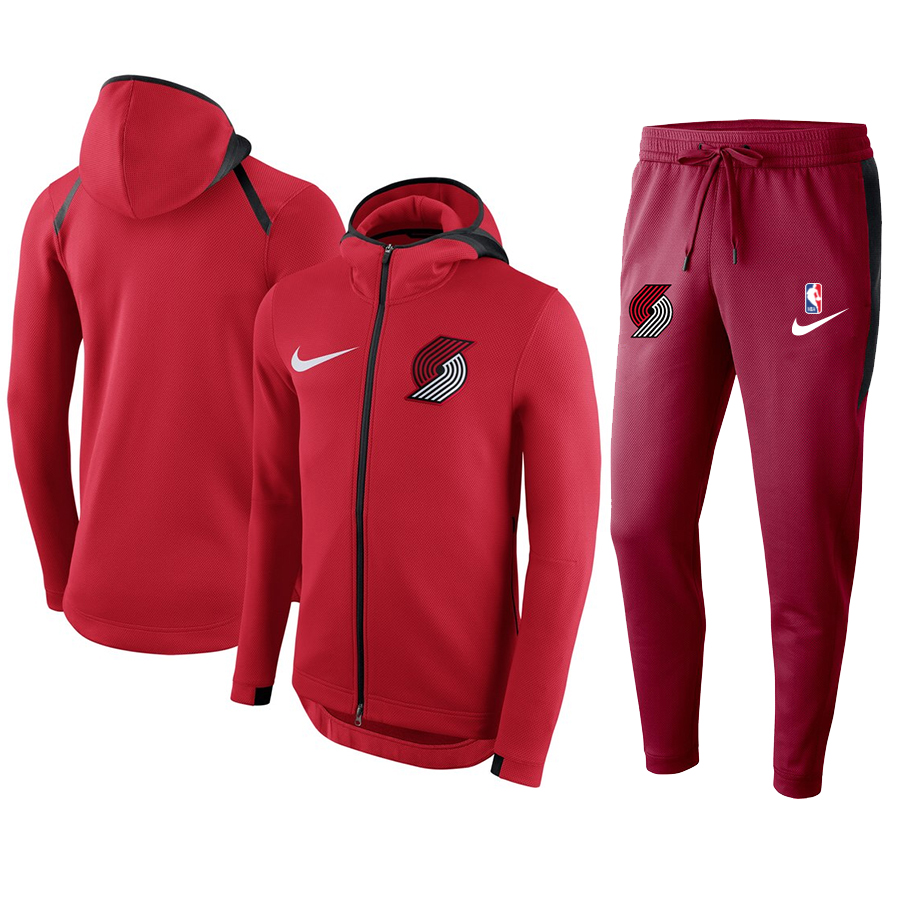 Men's Portland Trail Blazers Red Warmup Hoodiesuit