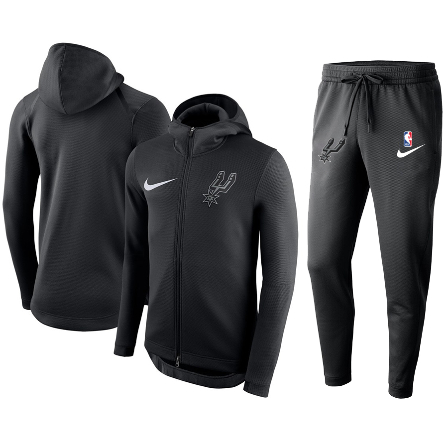 Men's San Antonio Spurs Warmup Black Hoodiesuit