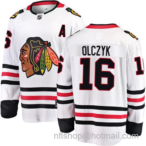 Eddie Olczyk Chicago Blackhawks Road White Breakaway Jersey