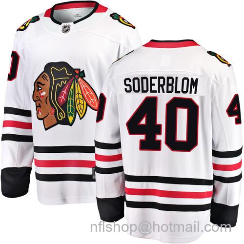 Arvid Soderblom Chicago Blackhawks Road White Breakaway Jersey