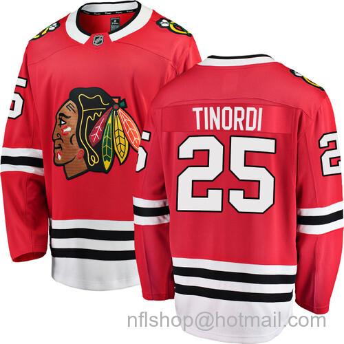 Jarred Tinordi Chicago Blackhawks Home Red Breakaway Jersey