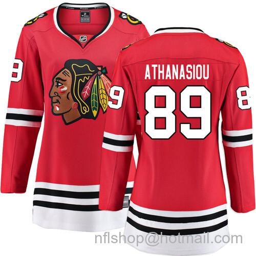 Andreas Athanasiou Chicago Blackhawks Women's Home Red Breakaway Jersey