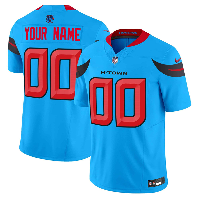 Customized Men's Houston Texans Blue 2024 Alternate F.U.S.E Vapor Stitched Jersey