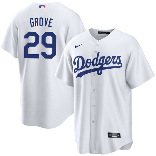 Youth Los Angeles Dodgers #29 Michael Grove Home White Stitched Baseball Jersey