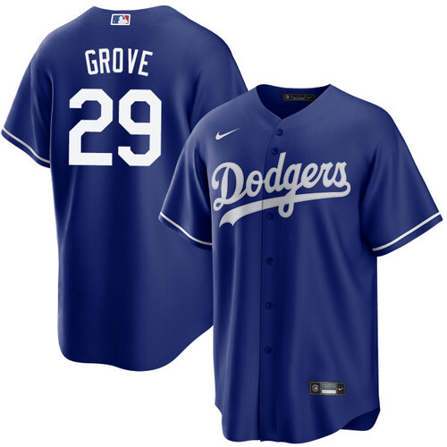 Men's Los Angeles Dodgers #29 Michael Grove Royal Alternate Stitched Baseball Jersey