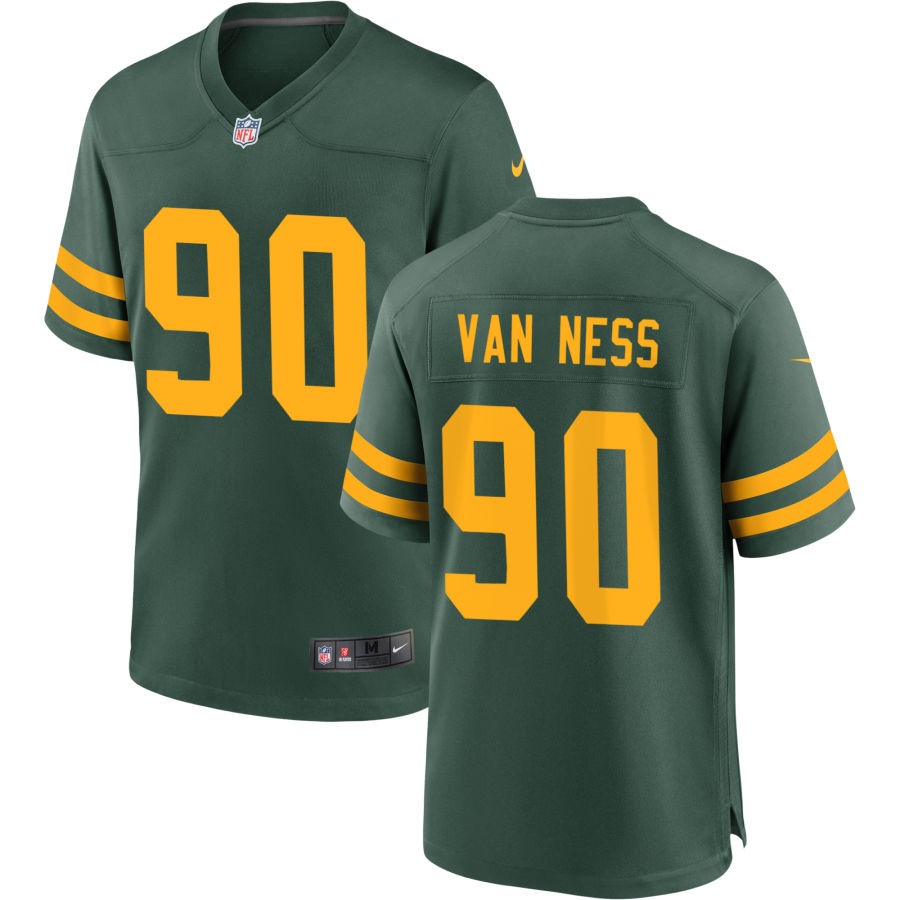 Men's Green Bay Packers #90 Lukas Van Ness Green Alternate Game Stitched Jerseys