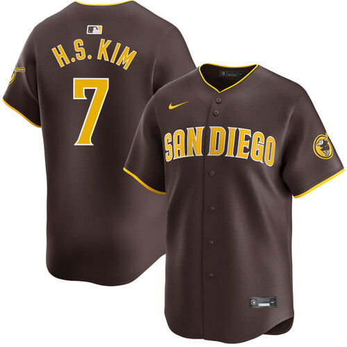 Men's San Diego Padres #7 Ha-Seong Kim Brown Road 2024 Nike Vapor Limited Stitched Jersey