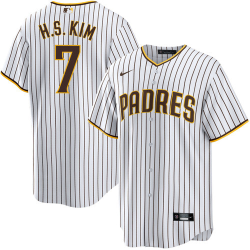 Men's San Diego Padres #7 Ha-Seong Kim White Home Stitched Jersey