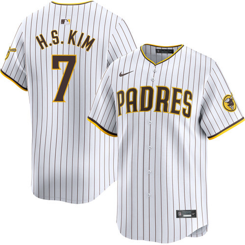 Men's San Diego Padres #7 Ha-Seong Kim White Home 2024 Nike Vapor Limited Stitched Jersey