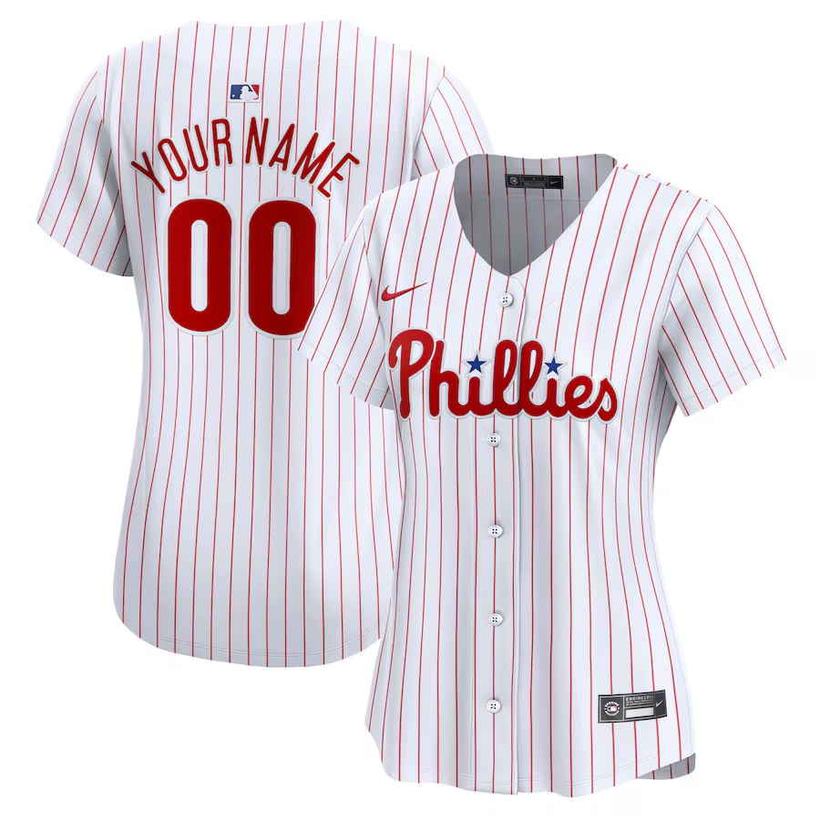 Women's Philadelphia Phillies Custom Nike White Home Limited Jersey