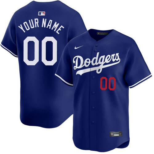 Los Angeles Dodgers Personalized Alternate Royal Limited Jersey by NIKE