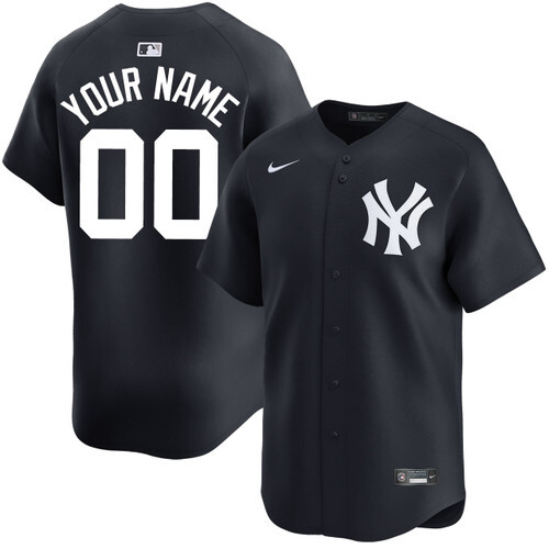 New York Yankees Personalized Alternate Limited Jerseys by NIKE